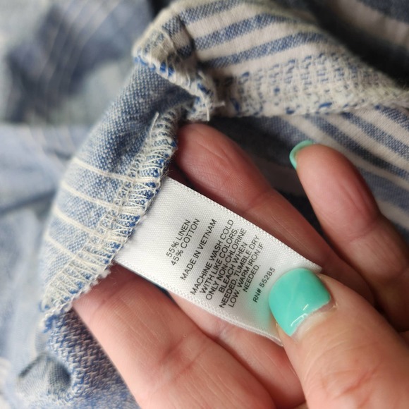 Express Blue and White Striped Midi Dress - Picture 9 of 9